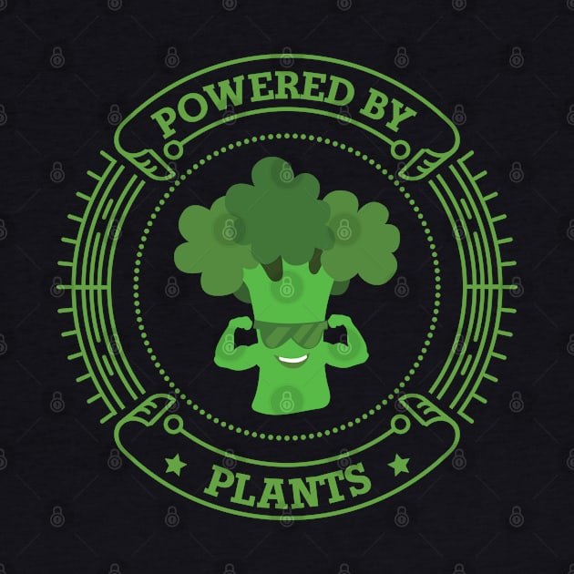 Powered By Plants Funny Vegetarian Vegan Gym by jkshirts